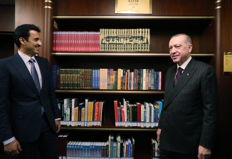 Cumhurbaşkanı Erdoğan, Katar Emiri El-Sani ile Millet Kütüphanesi'ni ziyaret etti