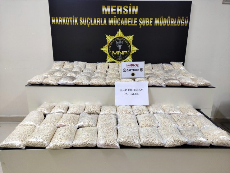 Mersin'de, 66 kilo uyuşturucu hap ele geçirildi