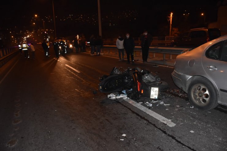 Otomobile çarpan motosikletli öldü