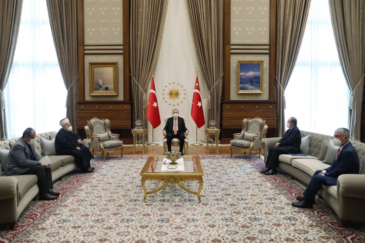 Cumhurbaşkanı Erdoğan, Mescid-i Aksa İmam Hatibi'ni kabul etti