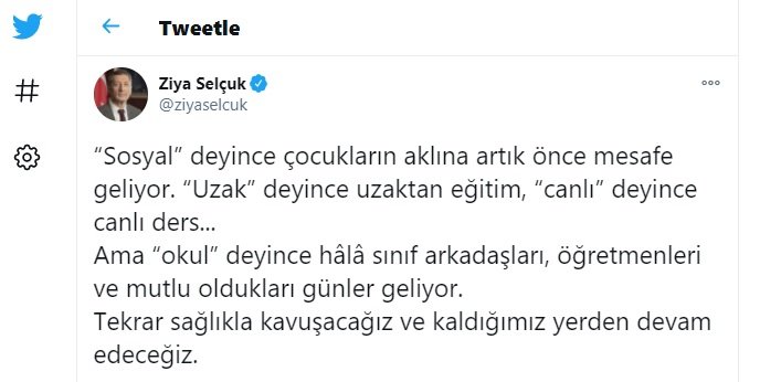 Bakan Selçuk'tan yüz yüze eğitim açıklaması