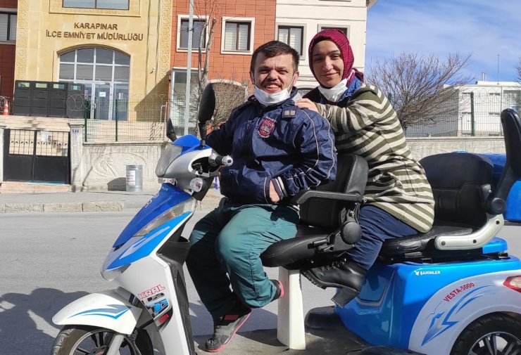 Konya'da Engelli çiftin çalınan elektrikli motosikleti, satışa çıkarılınca bulundu