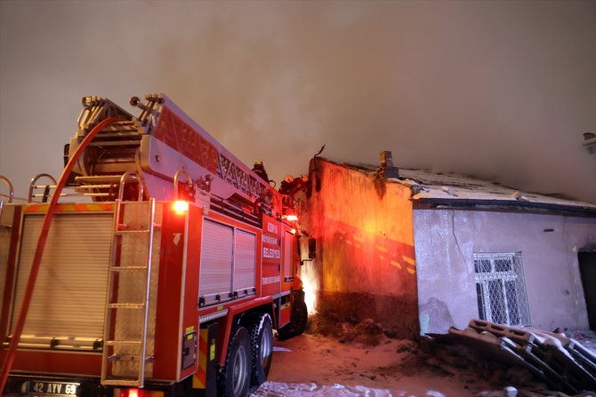 Konya'da müstakil evde çıkan yangın hasara yol açtı
