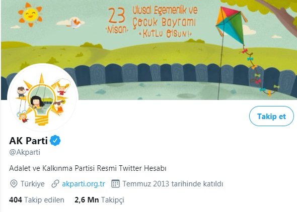 AK Parti'nin sosyal medya hesaplarına '23 Nisan' logosu