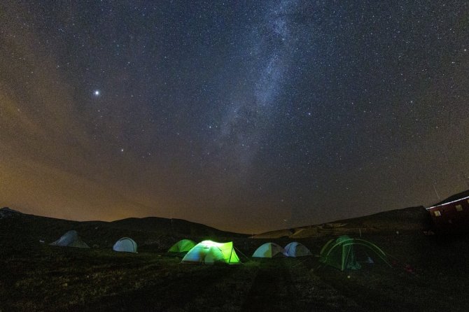 Yaylalar yıldızlar altında fotoğraflandı