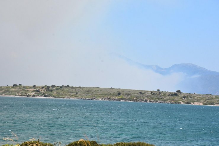 Orman yangınına 2 helikopterle havadan destek