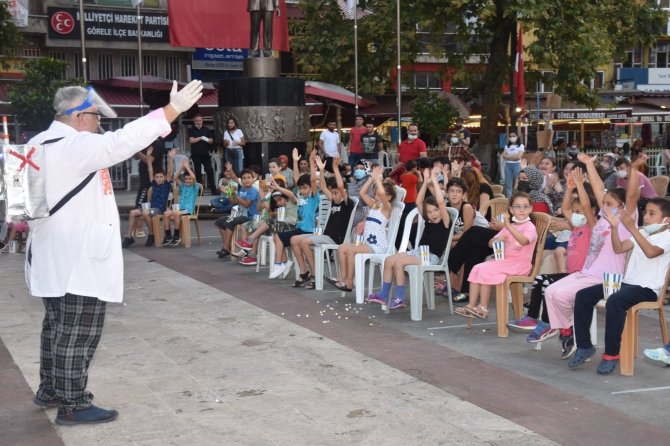 Çocuklar virüse karşı eğlenerek bilinçlendirildi