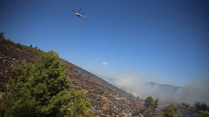 Orman yangınlarına 3 uçak ve 12 helikopterle müdahale ediliyor