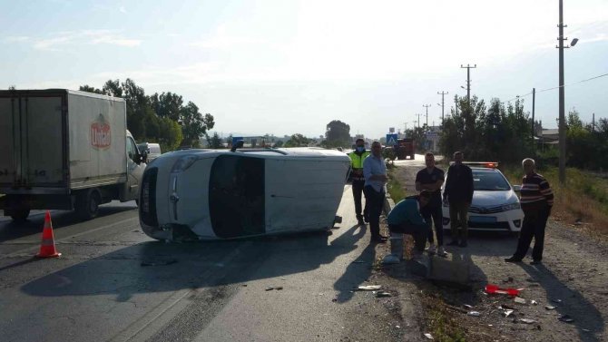 Takla atan ticari araçtan burnu bile kanamadan çıktı