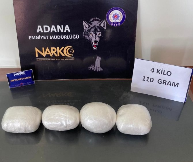 Adana’da 4 kilo 200 gram metamfetamin ele geçirildi