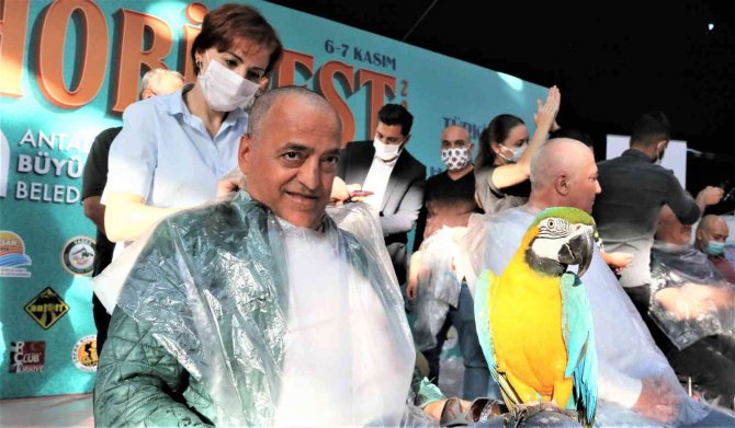 Lösemili çocuklar için kadın erkek saçlarını kazıttılar
