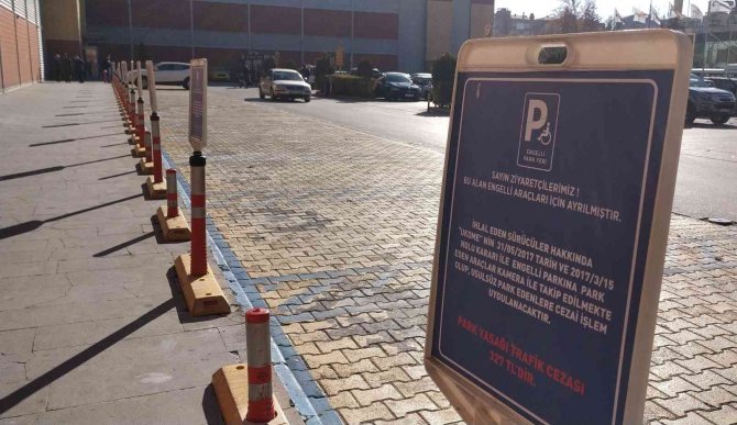 Konya'da engelli otoparkları 80 kamera ile 7 gün 24 saat takip altında