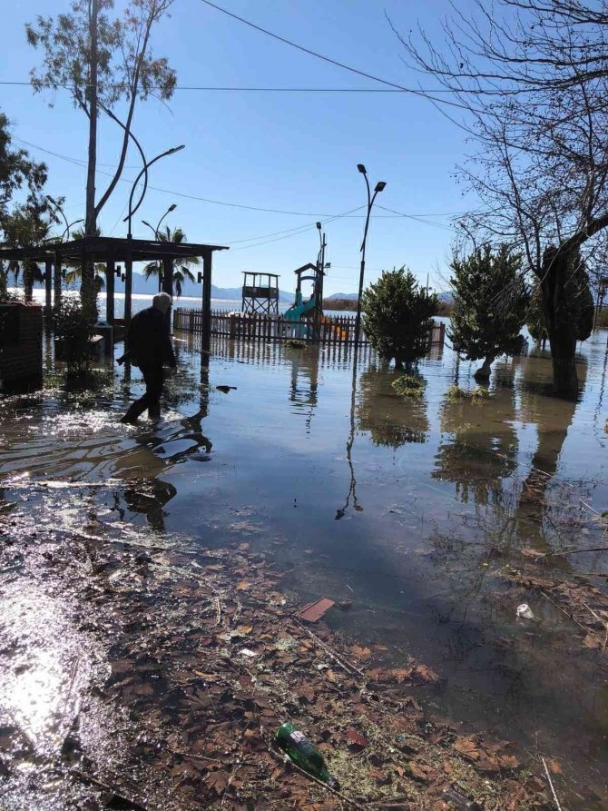 Arı kovanları sular altında kaldı