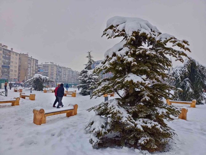 Kırşehir’de kar yağışı yeniden başladı