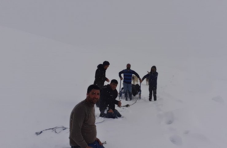 Yol açıldı, hayvanların aç kaldığı mezraya saman ulaştırıldı