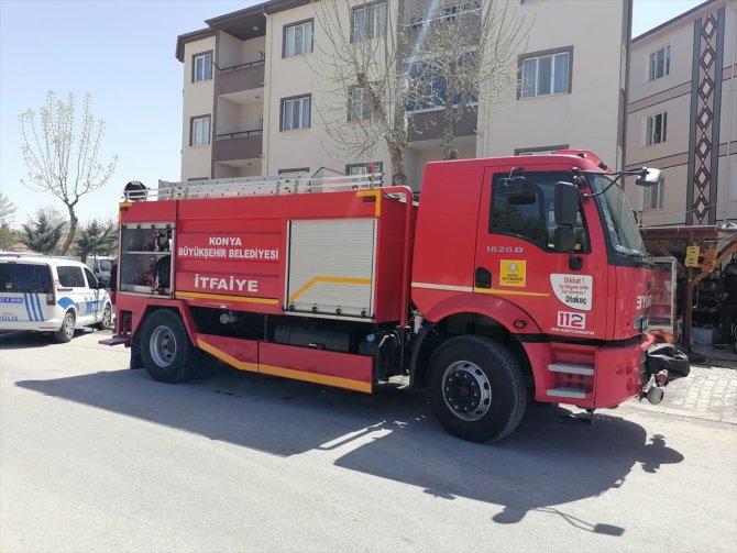 Konya'da bir marketin deposunda çıkan yangın söndürüldü
