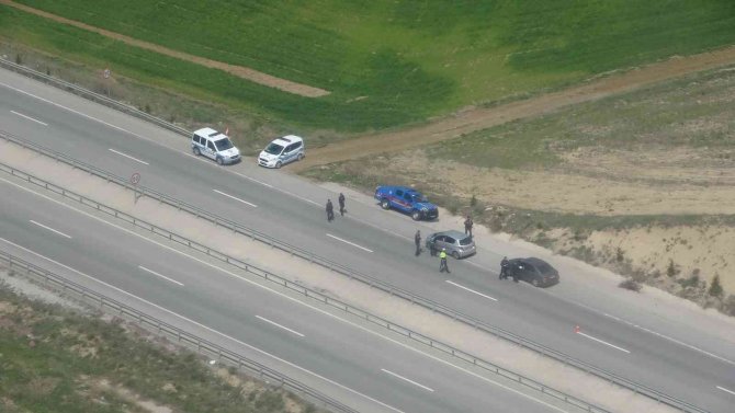 Kütahya’da helikopter destekli trafik denetim