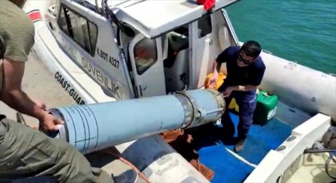 Denizde güdümlü mermi roket motoru bulundu