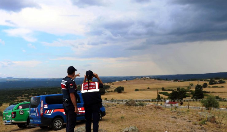 Kırklareli'de jandarmadan orman yangınlara karşı dronlu denetim