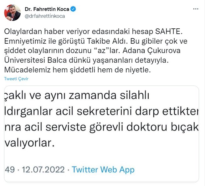 Bakan Koca: Mücadelemiz hem şiddetle hem art niyetle