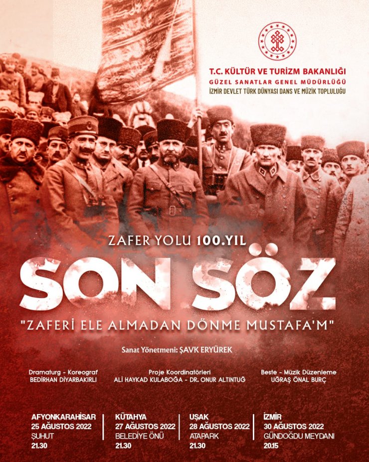 30 Ağustos'u anlatan gösteri, 4 ilde seyirci ile buluşacak