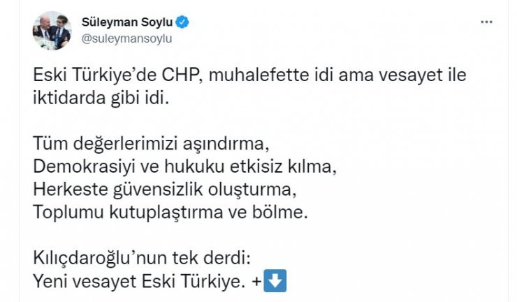 Bakan Soylu: Kılıçdaroğlu'nun derdi, kaos ve anarşizm