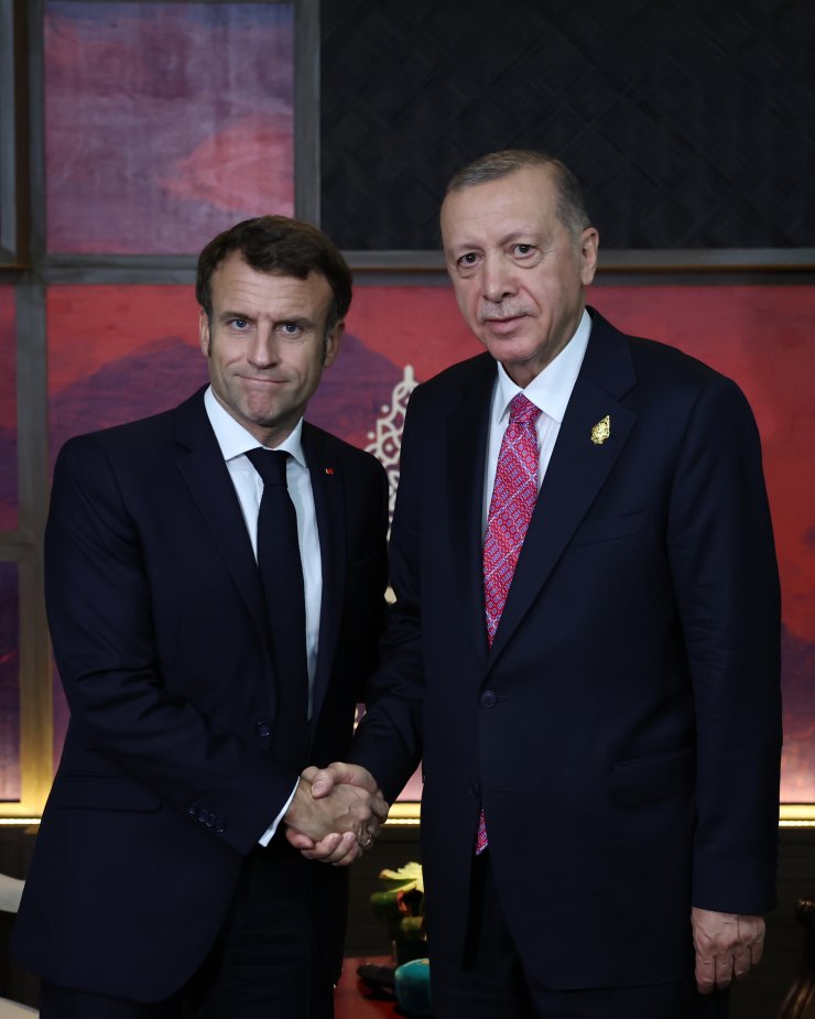 Cumhurbaşkanı Erdoğan, Macron ile görüştü