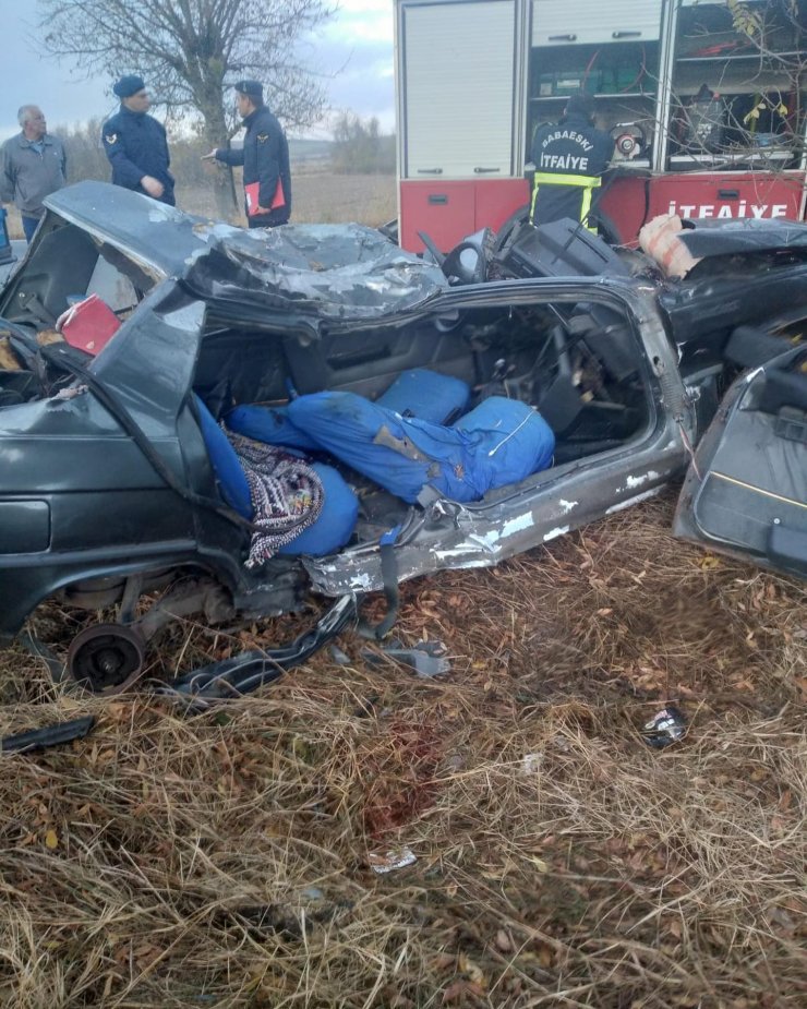 Yol kenarındaki ağaca çarpan otomobilin sürücüsü  öldü