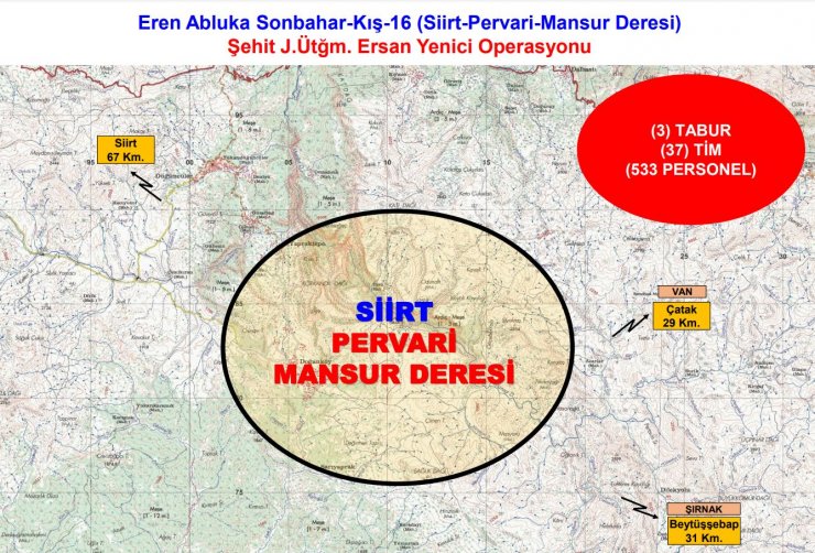 İçişleri: Siirt'te 'Eren Abluka Sonbahar-Kış-16' operasyonu başlatıldı