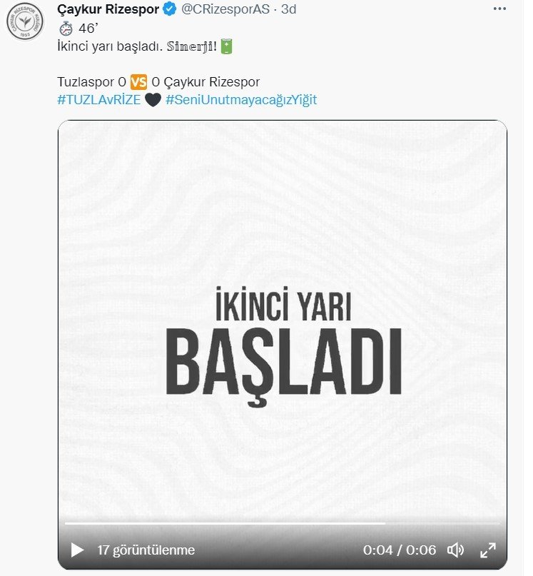 Çaykur Rizespor’da yas hakim