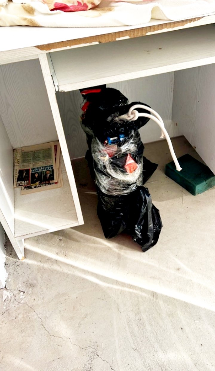 Evin garajına bırakılan EYP korku dolu anlar yaşattı