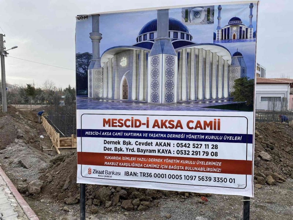 Konya'da yeni caminin temeli dualarla atıldı