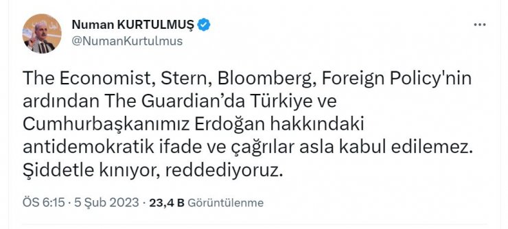 "Cumhurbaşkanımız hakkındaki çağrılar asla kabul edilemez"