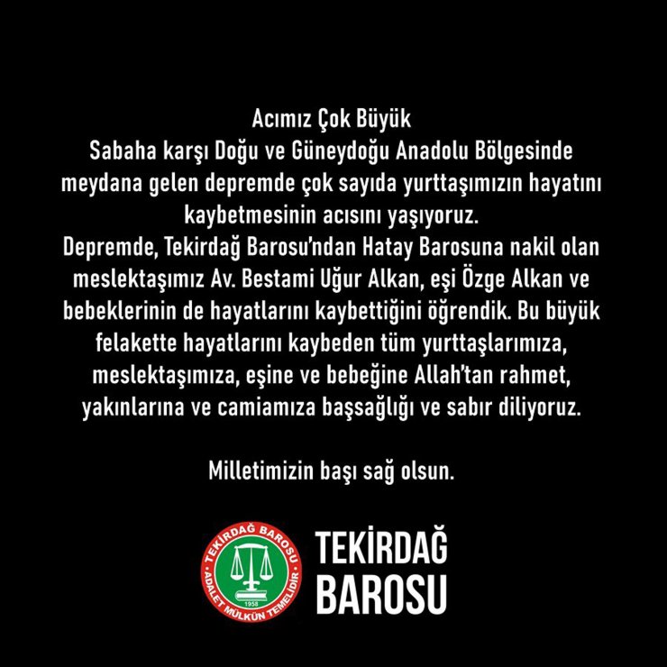 Hatay'da enkazda kalan avukat, eşi ve 12 günlük bebeği hayatını kaybetti