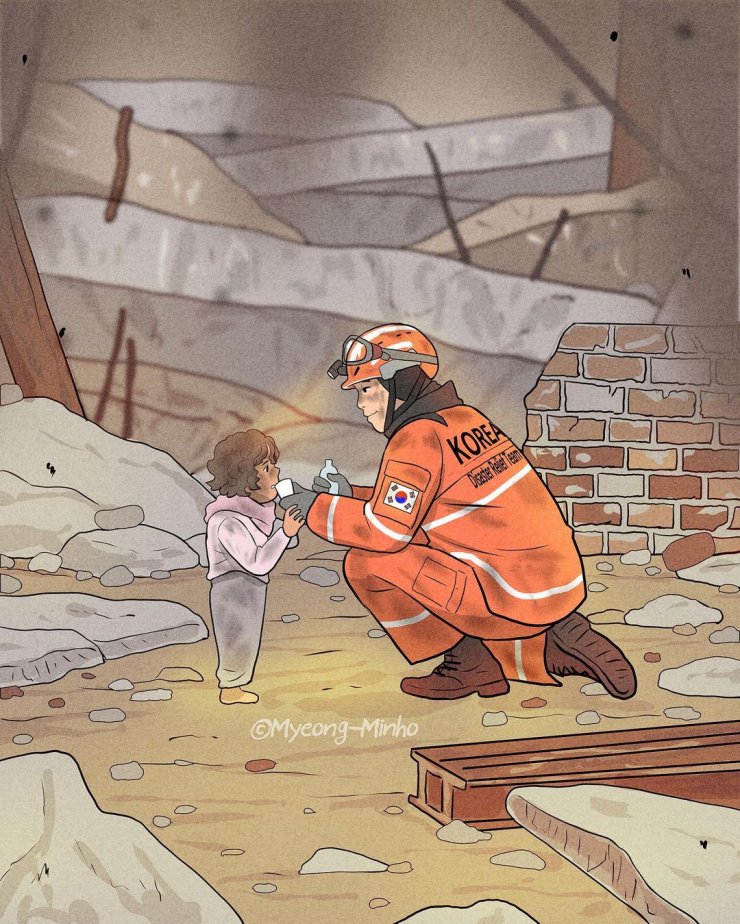 Güney Koreli çizerden depremle ilgili anlamlı paylaşım