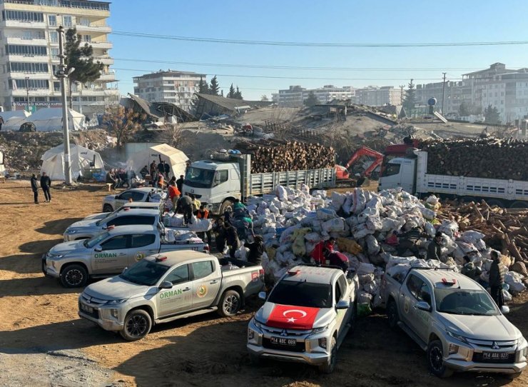 Depremden etkilenen illere odun yardımı