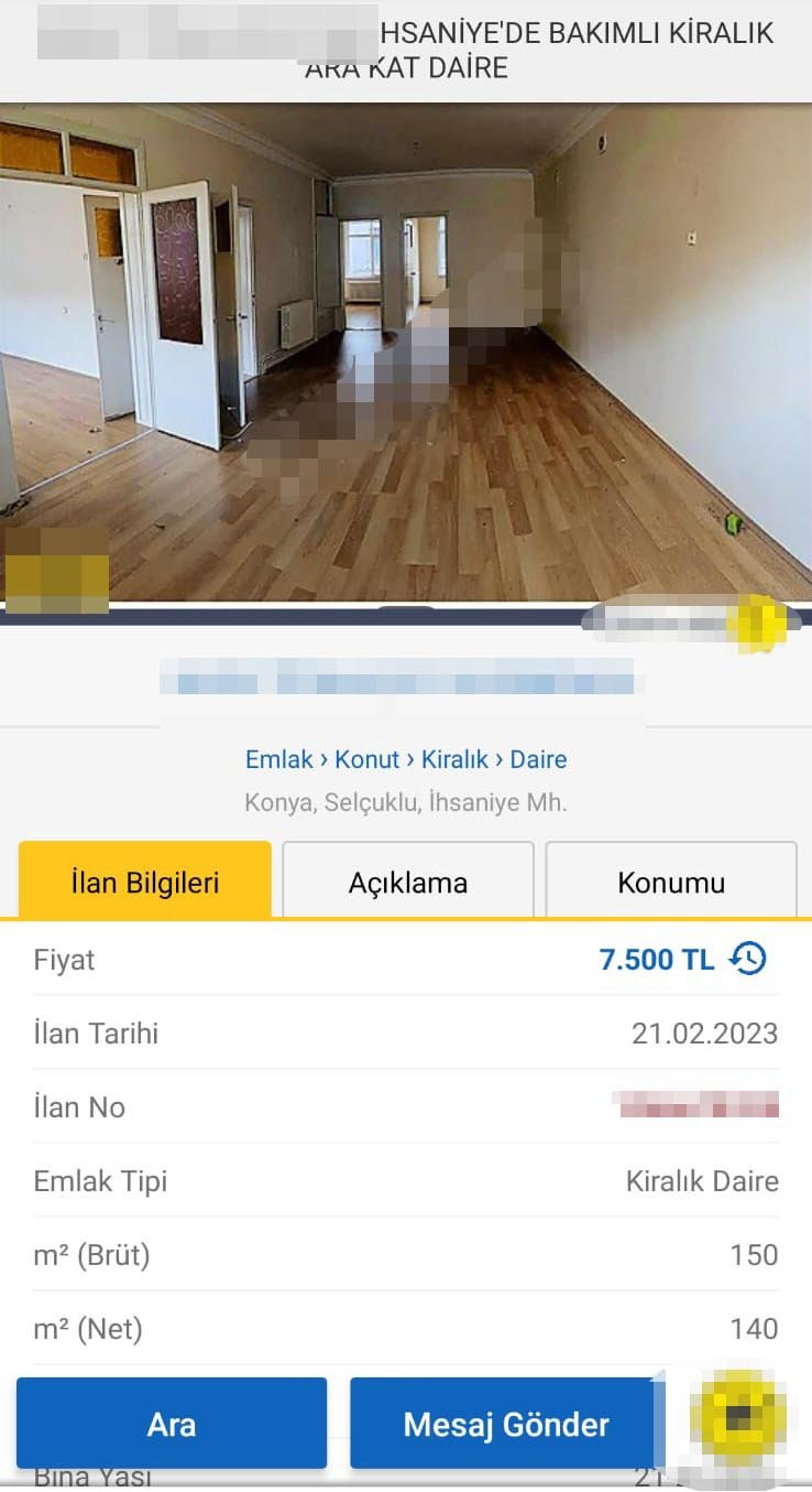Konya’da fahiş fiyatla evleri kiraya verenlere ceza yağacak! İşte o ilanlar
