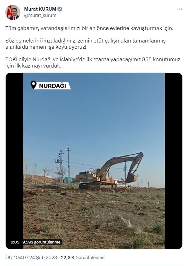 Deprem bölgesinde ilk kazma vuruldu!