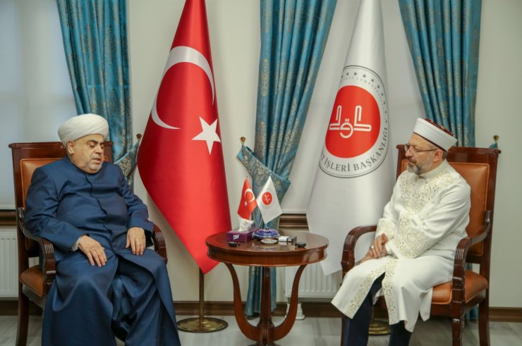 Diyanet İşleri Başkanı Erbaş, Kafkas Müslümanları İdaresi Başkanı Paşazade ile bir araya geldi