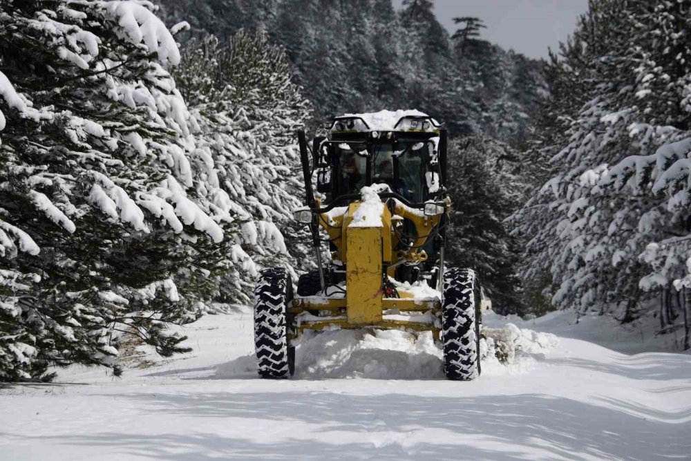 İki gündür etkili olan yoğun kar nedeniyle 15 köye ulaşım sağlanamıyor