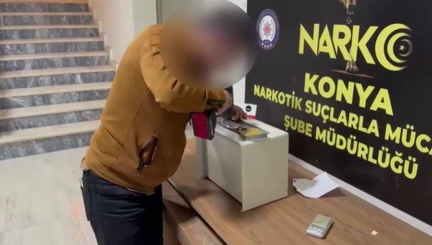 Konya'da zehir taciri uyuşturucuyu bakın nereye gizlemiş