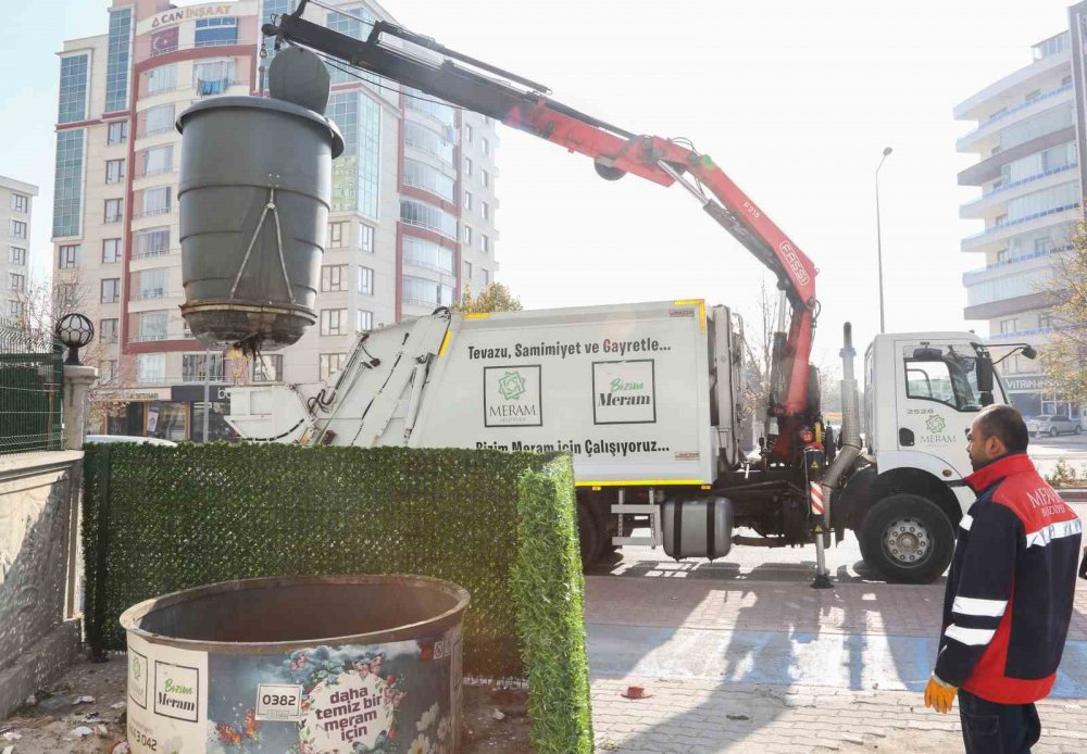 Akıllı çöp konteynerleri tüm Meram’da yaygınlaşıyor