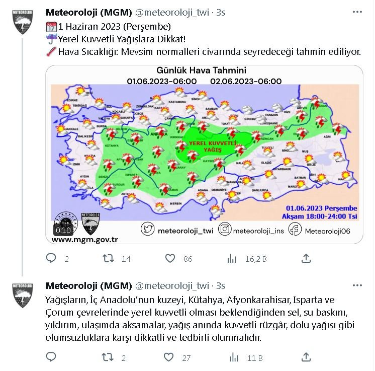 Fırtına ve hortum uyarısı