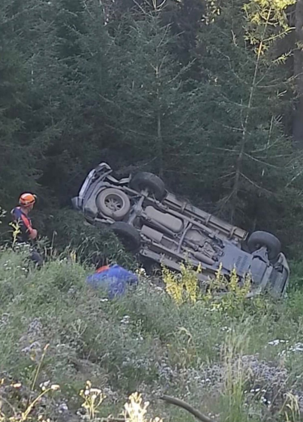 Yamaçtan yuvarlanan ağaç kamyonete çarptı: 1 ölü, 1 yaralı