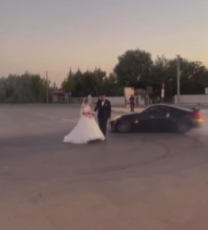 Düğünde drift sürücüye pahalıya patladı
