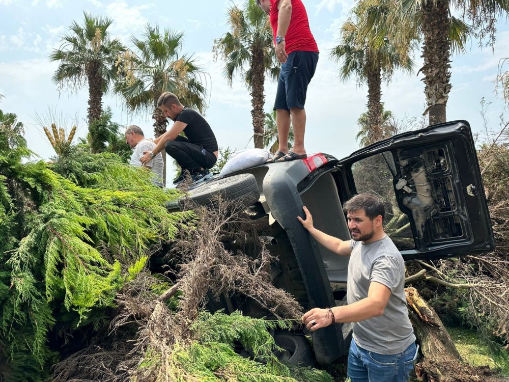 Aracını yokuş aşağı çalıştırmak isterken olanlar oldu!