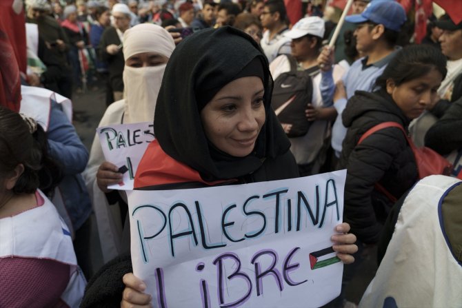 Arjantin ve Ekvador'da Filistin'e destek gösterileri yapıldı