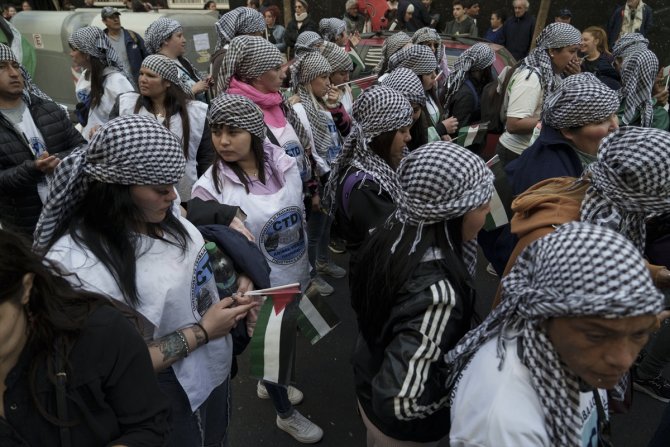 Arjantin ve Ekvador'da Filistin'e destek gösterileri yapıldı