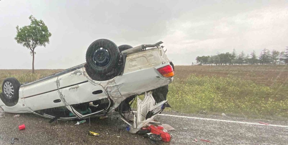 Konya’da otomobil takla attı: 3 yaralı