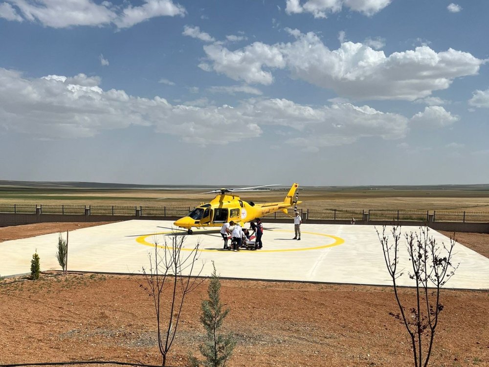 Konya'da helikopter o vatandaş için kaldırıldı